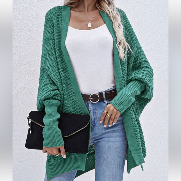 Cozy Batwing Sleeve Open Front Knit Sweater Cardigan - Picture 1 of 13